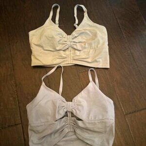 Athleta Cream and White Sports Bras